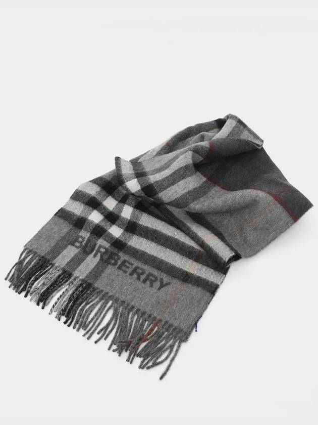 Check Pattern Scarf Grey - BURBERRY - BALAAN 3