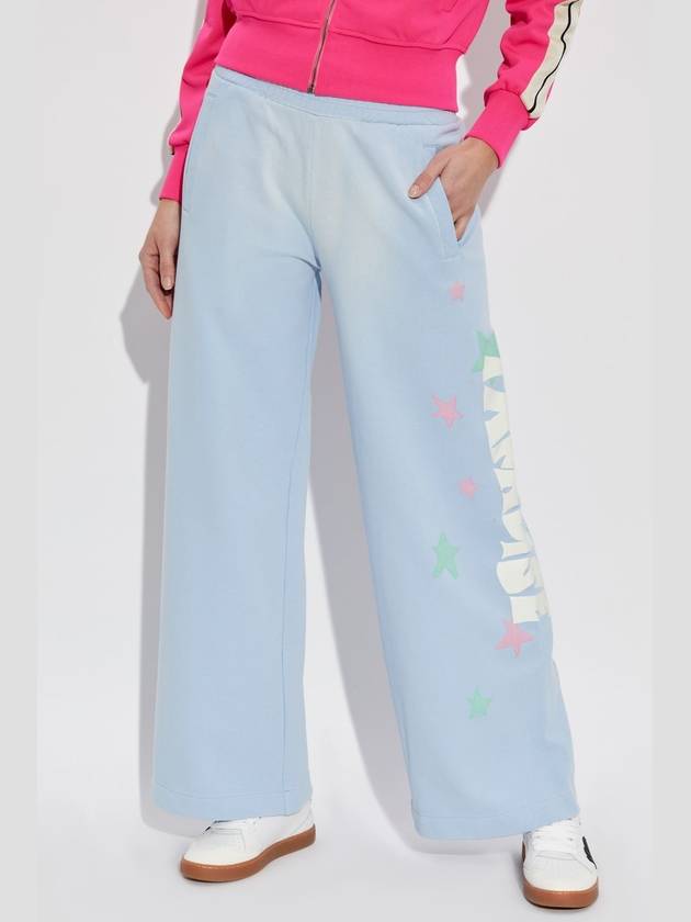 Palm Angels Sweatpants With Print, Women's, Light Blue - PALM ANGELS - BALAAN 3