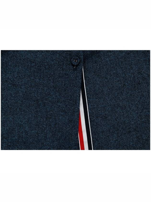 Men's Donegal Tweed 4 Bar Wool Single Coat Blue - THOM BROWNE - BALAAN 7