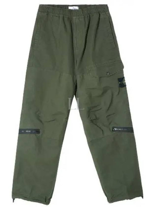 Wappen Logo Cotton Cargo Pants Olive Green - STONE ISLAND - BALAAN 2