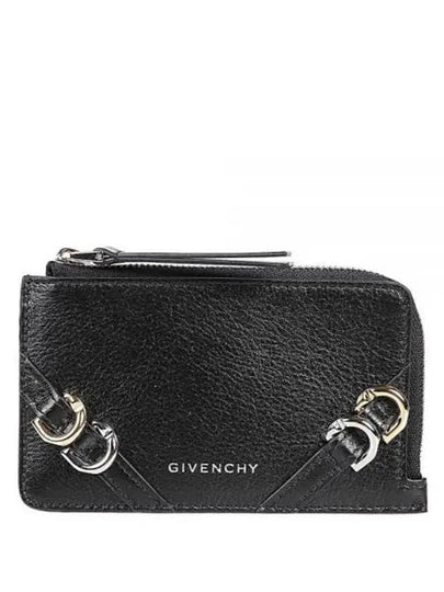 Voyou Zipper Leather Card Wallet Black - GIVENCHY - BALAAN 2