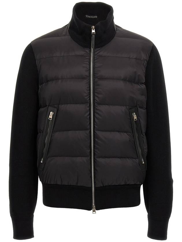 Padded Panel Knit Zip-Up Jacket Black - TOM FORD - BALAAN 2