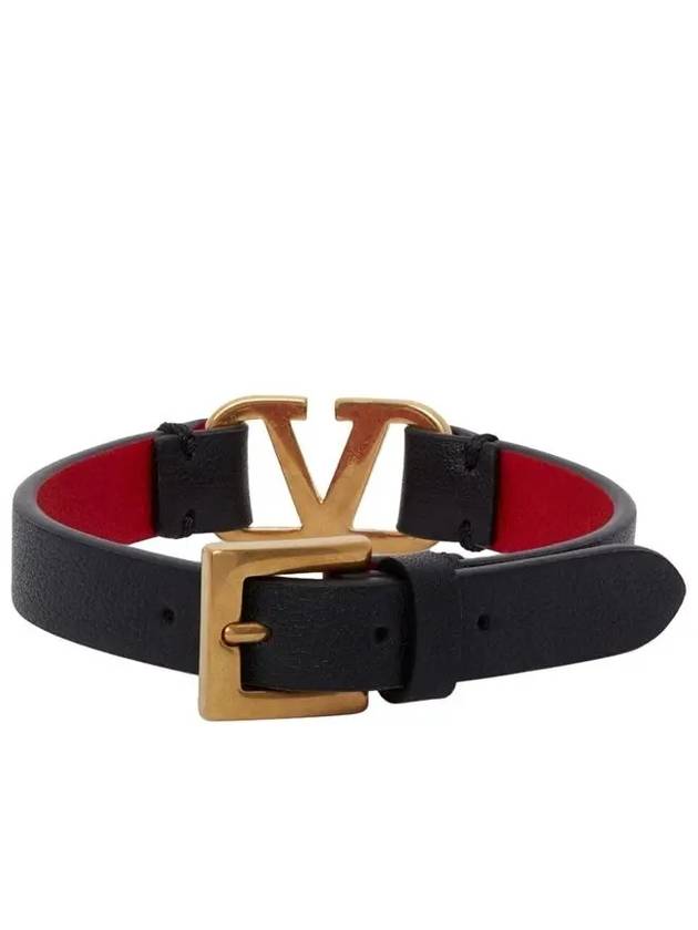 V Logo Signature Bracelet Black - VALENTINO - BALAAN 4