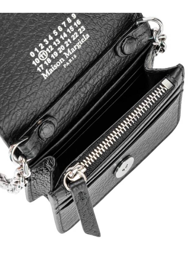 Embroidery Logo Chain Cald Wallet Black - MAISON MARGIELA - BALAAN 6