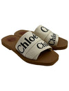 Woody Logo Flat Mule Slippers White - CHLOE - BALAAN 2