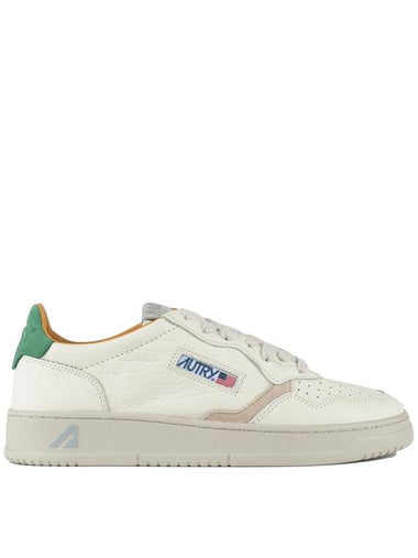 Autry Sneakers Medalist Low In Hammered Leather With Green Heel - AUTRY - BALAAN 1