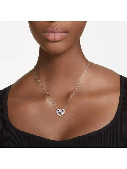 Matrix Heart Pendant Necklace Silver - SWAROVSKI - BALAAN 2