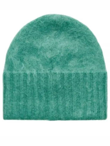 BRUSHED SUPER KID MOHAIR KNIT CAP JADEGREEN A23AC08KM - AURALEE - BALAAN 1