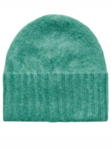 BRUSHED SUPER KID MOHAIR KNIT CAP JADEGREEN A23AC08KM - AURALEE - BALAAN 1