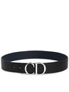 CD Logo Reversible Leather Belt Black Navy - DIOR - BALAAN 2