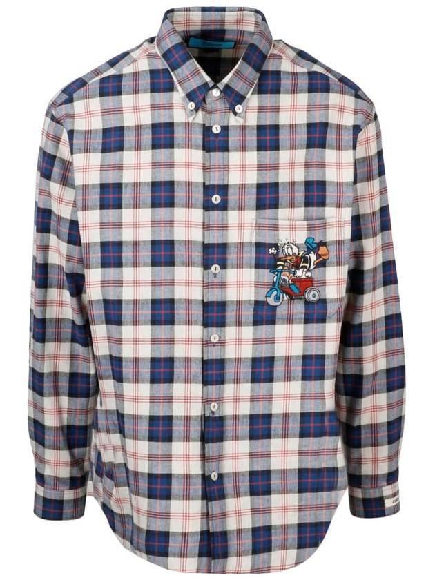 Donald Duck Check Long Sleeve Shirt - GUCCI - BALAAN 1