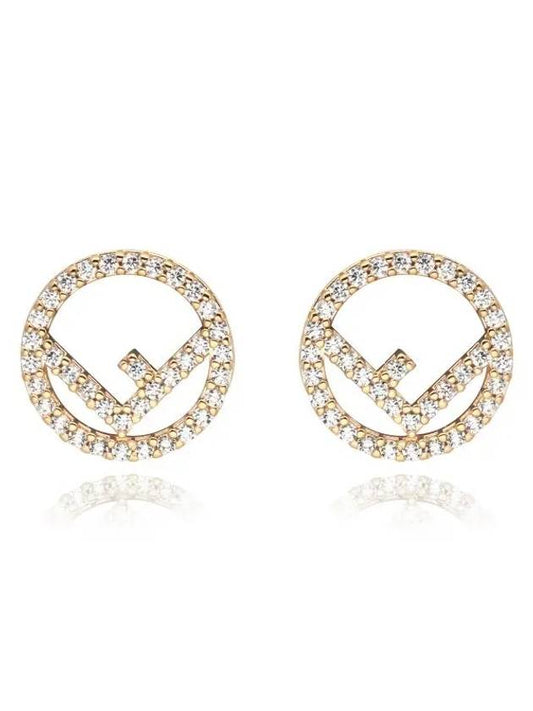 F Is Fendi Crystals Earrings Gold - FENDI - BALAAN 2