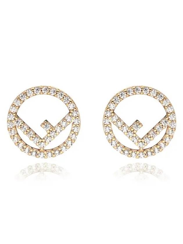 F Is Fendi Crystals Earrings Gold - FENDI - BALAAN 2