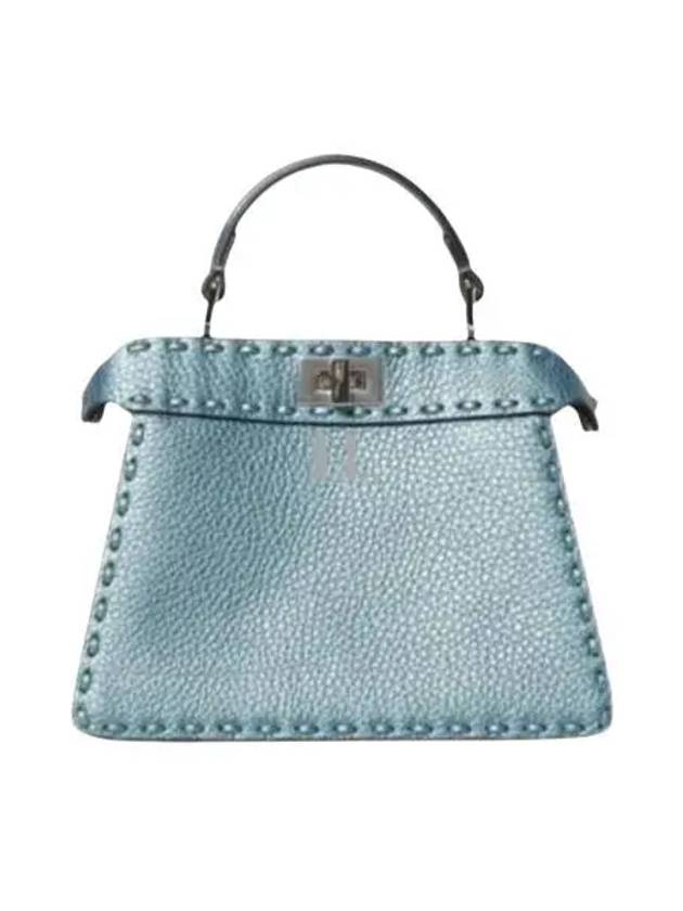 Peekaboo ISeeU Petite Tote Bag Blue - FENDI - BALAAN 2