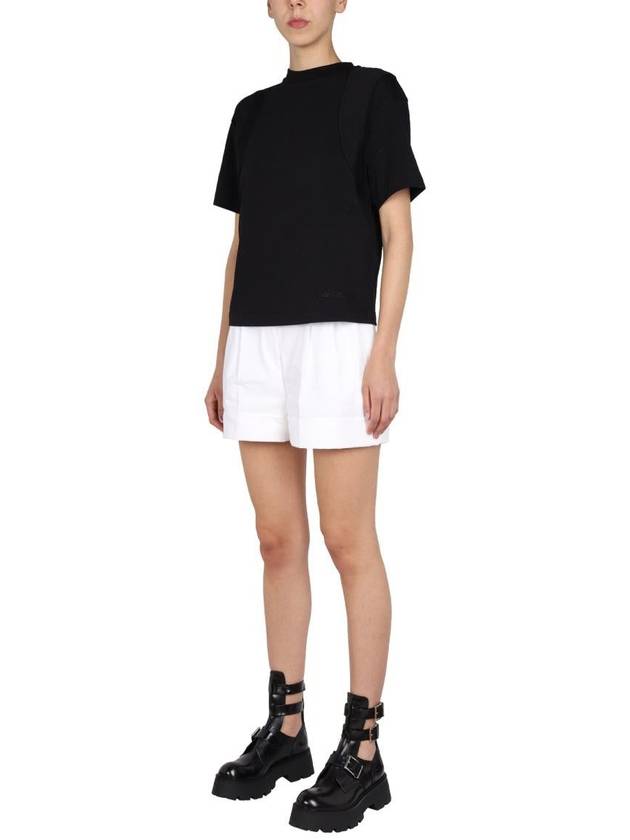 Women's Crew Neck Short Sleeve T-Shirt Black - ALEXANDER MCQUEEN - BALAAN 3