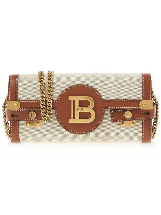 Canvas Leather B Birds Shoulder Bag Beige - BALMAIN - BALAAN.