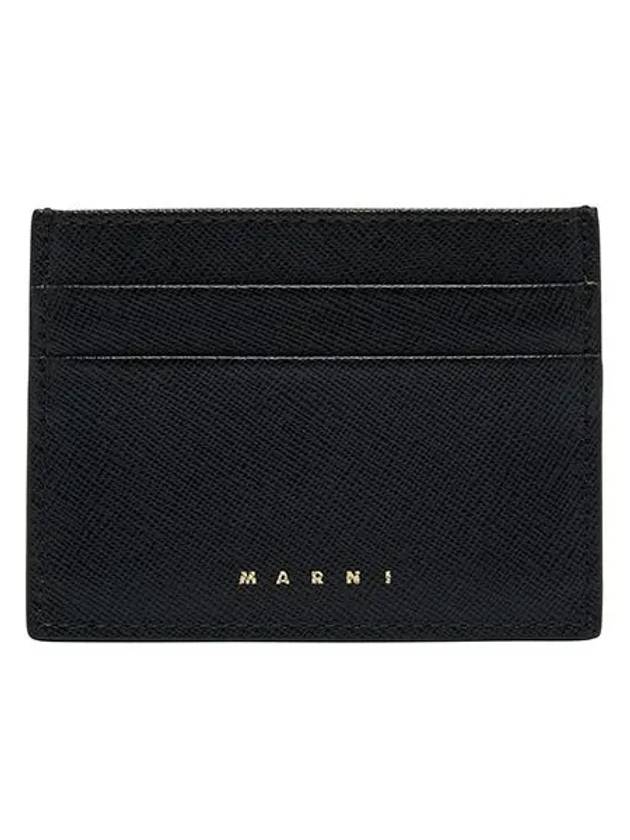 Logo Saffiano Card Wallet Black - MARNI - BALAAN 3