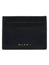 Logo Saffiano Card Wallet Black - MARNI - BALAAN 2