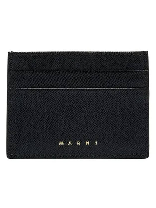 Logo Saffiano Card Wallet Black - MARNI - BALAAN 2