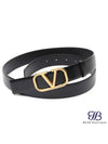 V logo signature leather belt black - VALENTINO - BALAAN 2