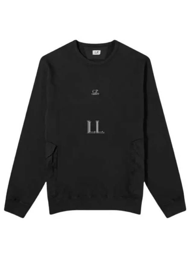 Cotton Fleece Mixed Pocket Sweatshirt Black - CP COMPANY - BALAAN 2