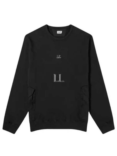 Cotton Fleece Mixed Pocket Sweatshirt Black - CP COMPANY - BALAAN 2