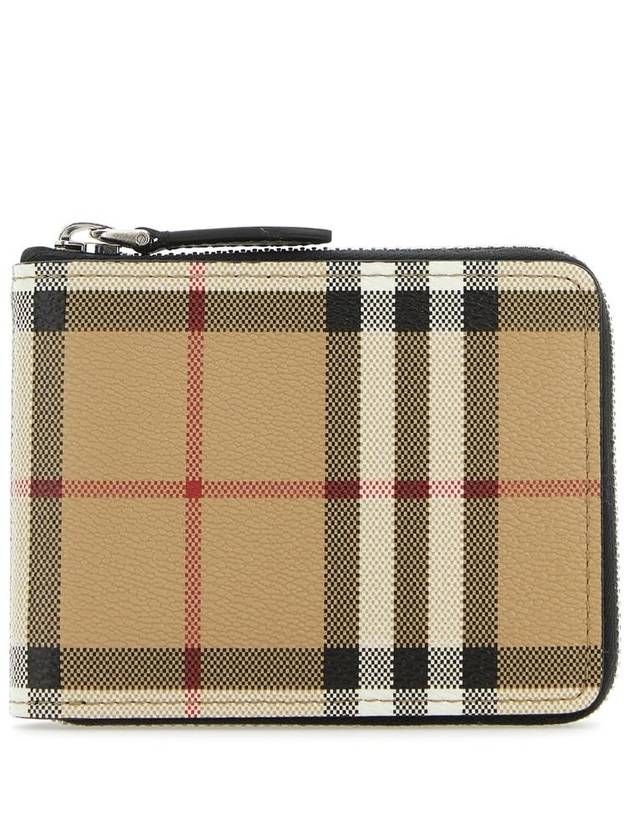 Checked Zipped Half Wallet Beige - BURBERRY - BALAAN 2