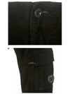 Men's Lens Wappen Corduroy Cargo Straight Pants Black - CP COMPANY - BALAAN.