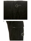 Men's Lens Wappen Corduroy Cargo Straight Pants Black - CP COMPANY - BALAAN 7