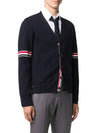 Milano Stitch Sprite Armband Cotton V-neck Cardigan Navy - THOM BROWNE - BALAAN 3