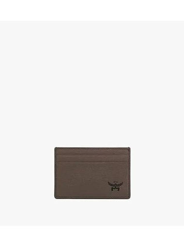 Embossed Leather Card Wallet Grey - MCM - BALAAN 1