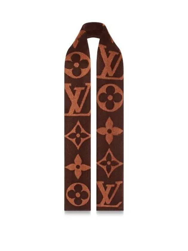 Sweet Dreams Monogram Wool Cashmere Scarf Brown - LOUIS VUITTON - BALAAN 3