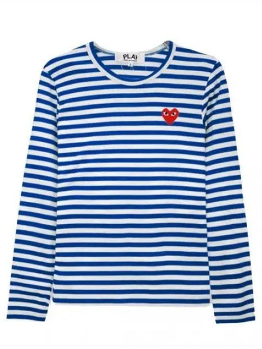 Long Sleeve T Shirt Red Heart Waffen Stripe - COMME DES GARCONS - BALAAN 1