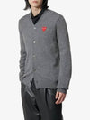 Heart Wappen Wool Cardigan Dark Grey - COMME DES GARCONS PLAY - BALAAN 2