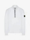 Badge Half Zip-Up Knit Top White - STONE ISLAND - BALAAN 2