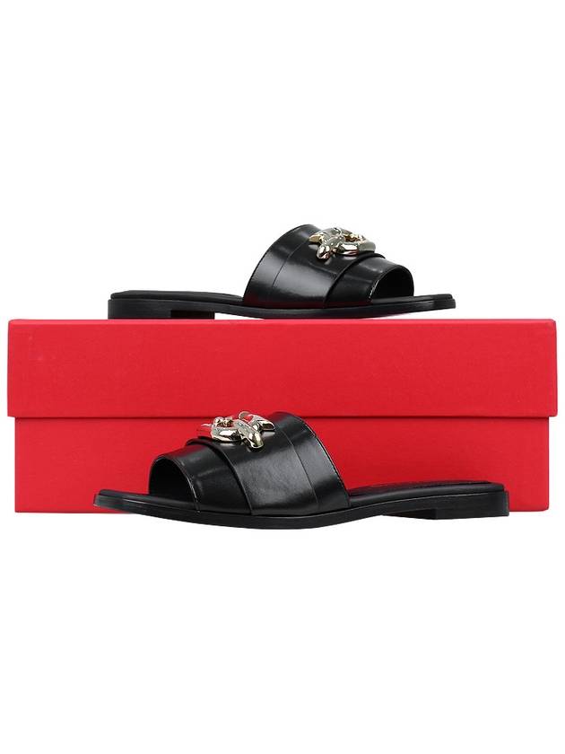 Women's Gancini Slippers Black - SALVATORE FERRAGAMO - BALAAN 11