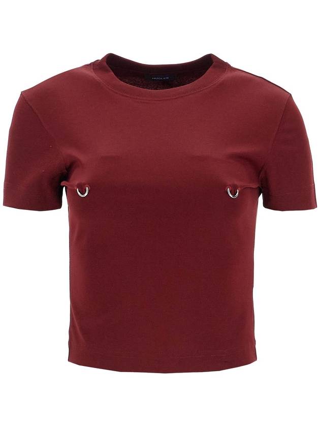 cropped t-shirt with piercing - MUGLER - BALAAN 1