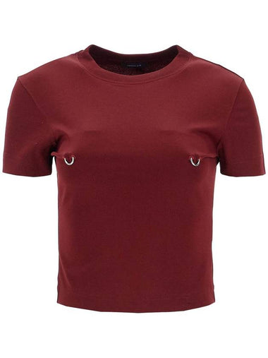 cropped t-shirt with piercing - MUGLER - BALAAN 1