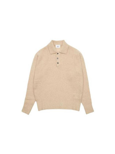 Pullover Knit Polo Shirt Yellow - AMI - BALAAN 2