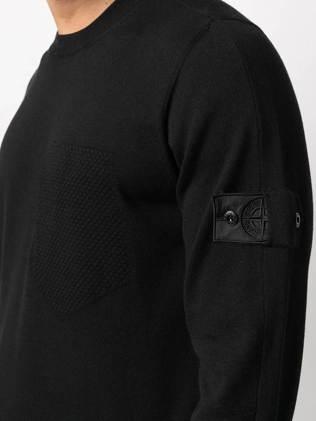 Shadow Project Pocket Crew Neck Knit Top Black - STONE ISLAND - BALAAN 3