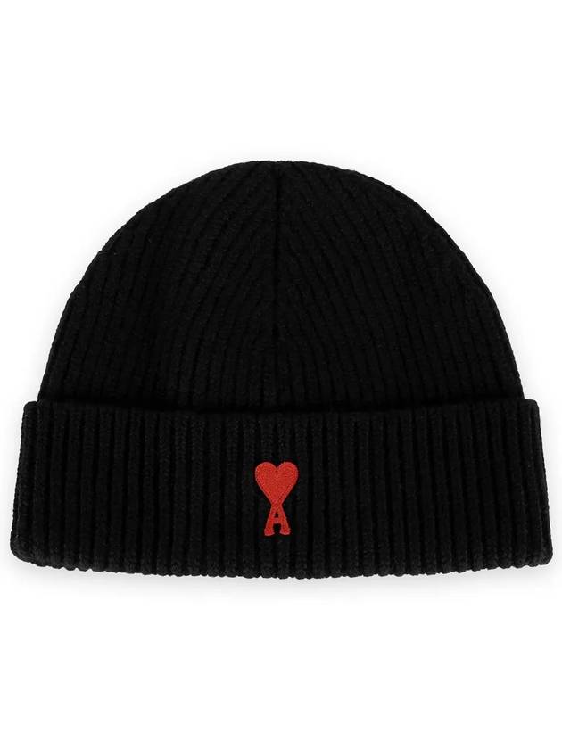 Heart Logo Wool Beanie Black - AMI - BALAAN 5