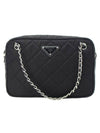 Quilted Testo Mini Shoulder Bag Black - PRADA - BALAAN.