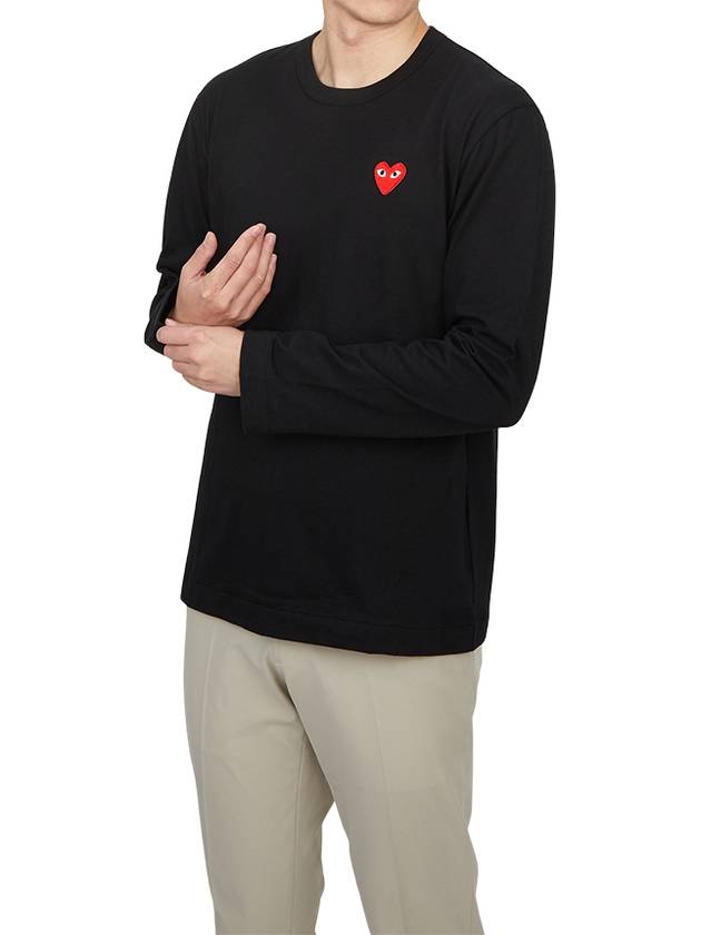 Red Heart Logo Long Sleeve T-Shirt Black - COMME DES GARCONS PLAY - BALAAN 5