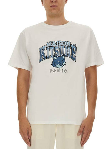 Maison Kitsuné Logo Print T-Shirt - MAISON KITSUNE - BALAAN 1