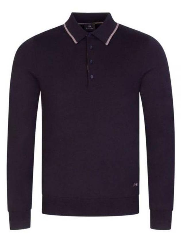 Embroidered Logo Merino Wool Polo Shirt Dark Navy - PAUL SMITH - BALAAN 2