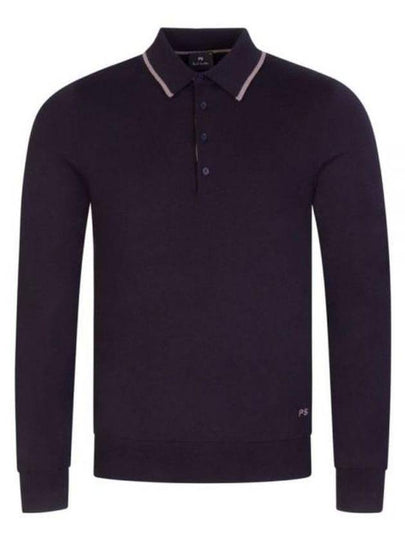 Embroidered Logo Merino Wool Polo Shirt Dark Navy - PAUL SMITH - BALAAN 2