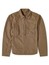 Mid Layer Pocket Zip-up Long Sleeve Shirt Khaki - TEN C - BALAAN 1