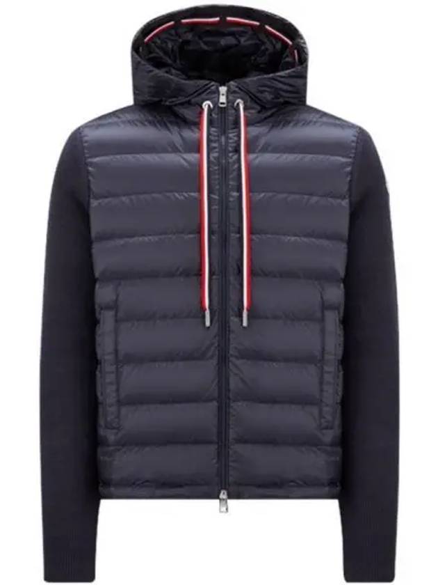 9B00005 M1367 780 Logo Patch Knit Padding Mix Jacket Navy Men s TJ 271118 - MONCLER - BALAAN 1