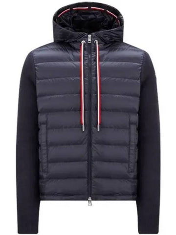 9B00005 M1367 780 Logo Patch Knit Padding Mix Jacket Navy Men s TJ 271118 - MONCLER - BALAAN 1