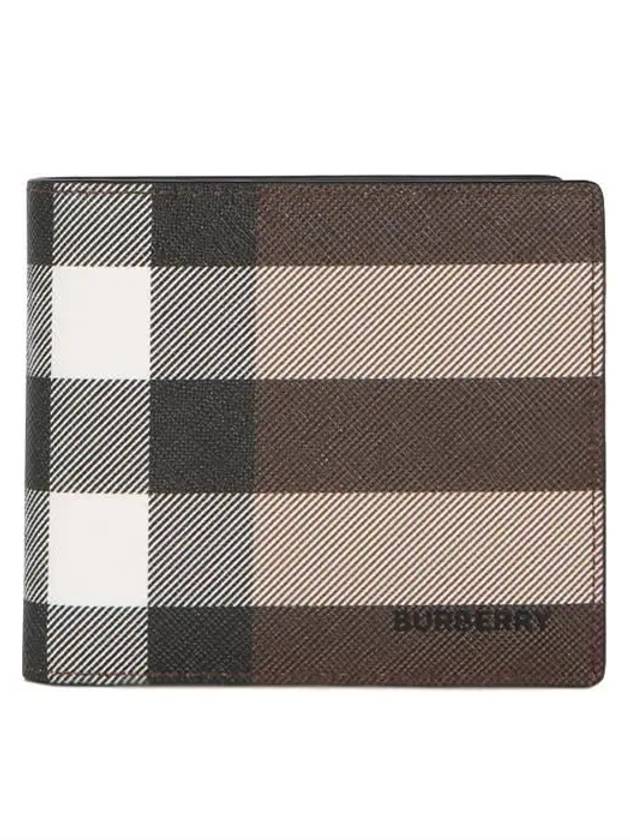 Check Leather International Bifold Wallet Dark Birch Brown - BURBERRY - BALAAN 2